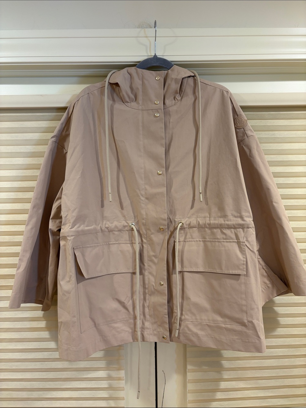 NWOT Moncler Hooded Drawstring Anorak Jacket - Beige, Size 1 = S